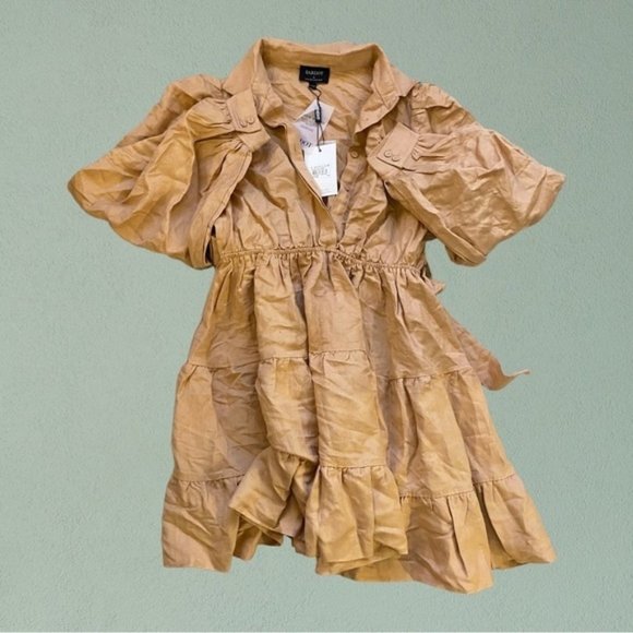 Bardot Tan Long Sleeve Dress - Picture 3 of 5